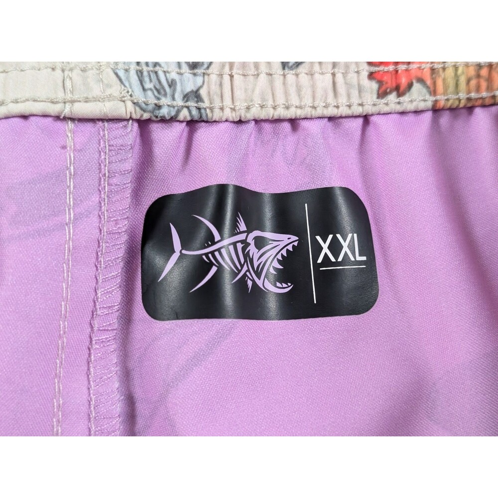 Psycho Tuna Board Shorts Mens XXL Skull Parrot Pirate Swim Trunks Drawstring - Picture 6 of 10